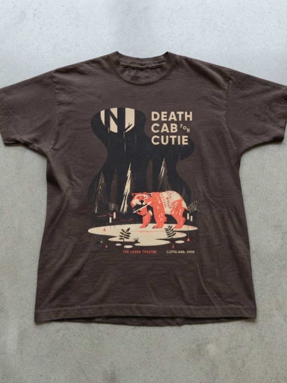 Death Cab for Cutie Bear Night Forest Gildan T-Shirt Dark Brown